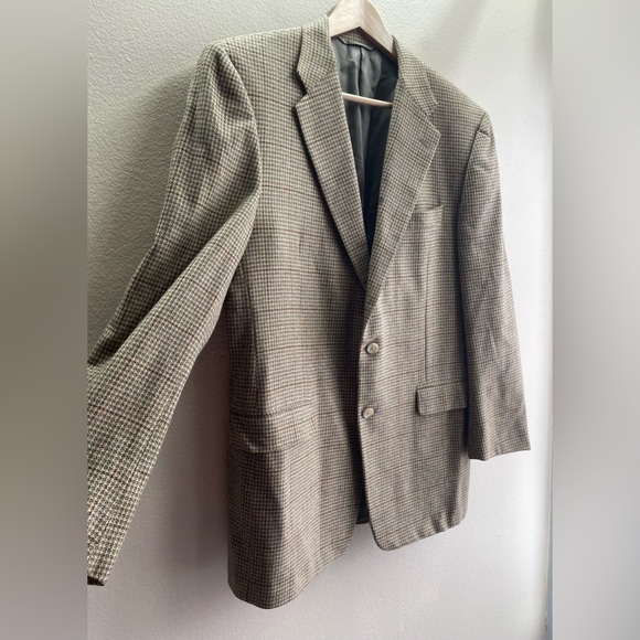 Barneys New York Hickey Freeman Wool Cashmere Suit Jacket Brown Men Size 42 - Picture 4 of 11